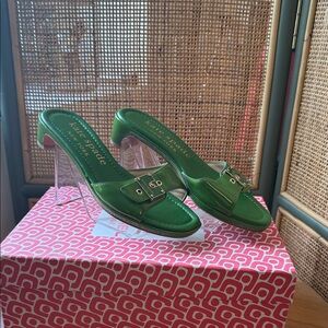 Kate Spade Green Patent Leather Heeled Sandals